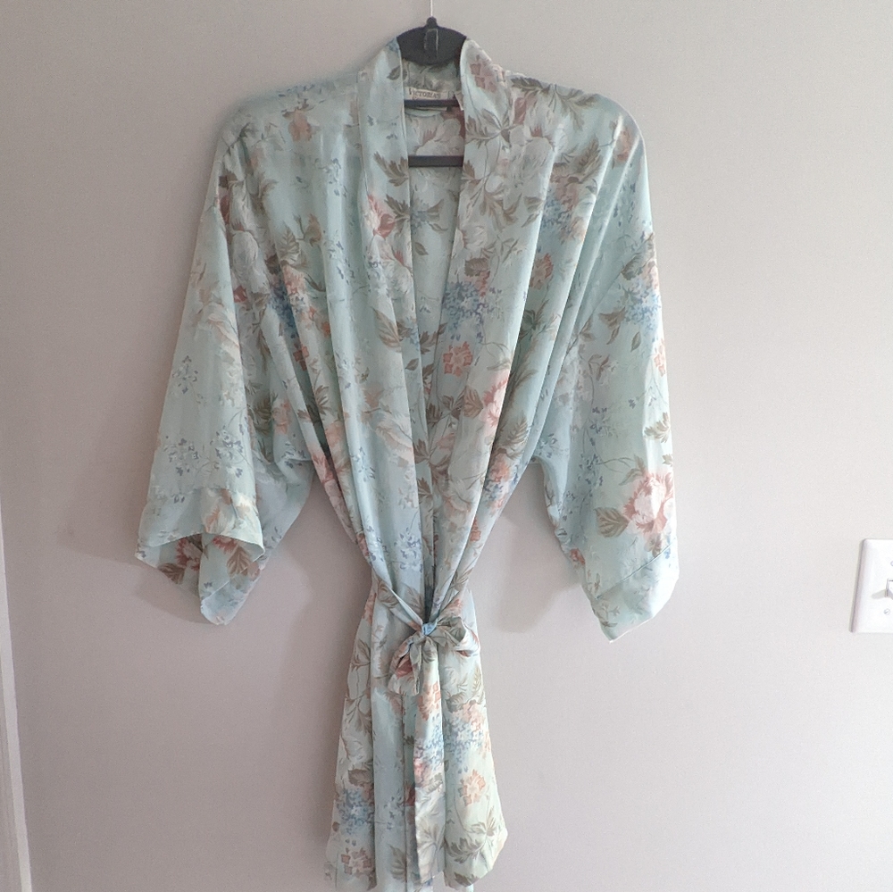 Vintage Victoria Secret Gold Label Floral Robe  Size M